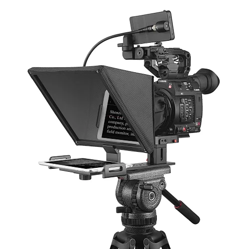 Desview T12 portable and foldable teleprompter for iPad Tablet Smartphone DSLR Cameras with Remote Control