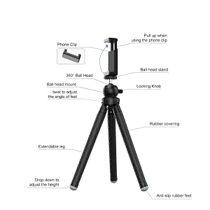 Desview extendable and portable photography tripod for T2/T3 teleprompter