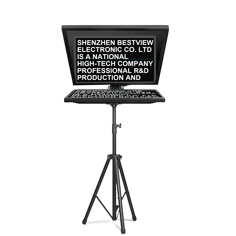 Desview T17 teleprompter set with 17'' reversing monitor for broadcast recording