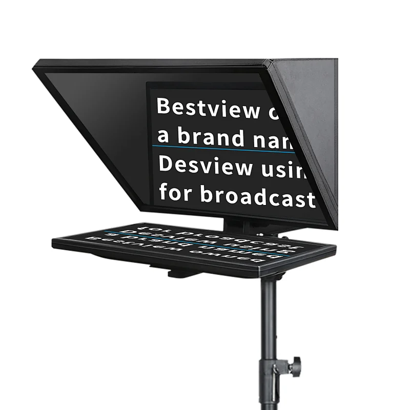 Desview T22 teleprompter set with 21.5'' reversing monitor for broadcast recording