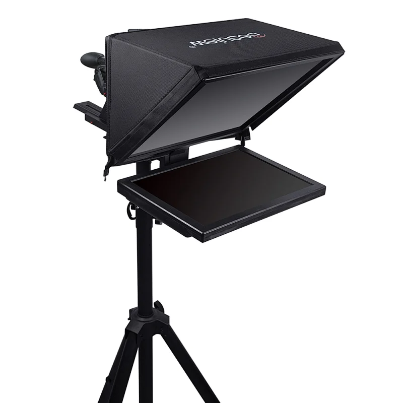 Desview T15 teleprompter set with 15'' reversing monitor for broadcast recording