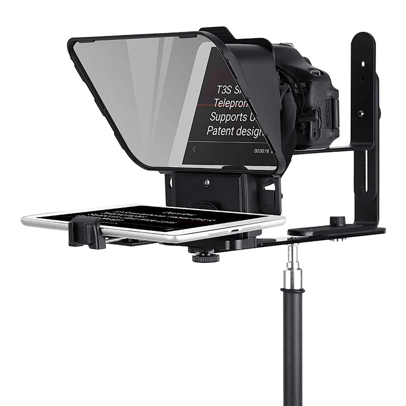 Desview T3S Universal Teleprompter for smartphone tablet up to 11.9 inch with wireless remote controller and exclusive APP