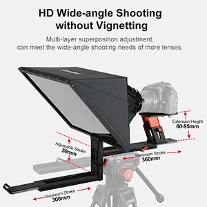 Desview TP170 Universal Teleprompter Supports Up To 17 Inches Tablet and Monitor HD Display with Portable Case