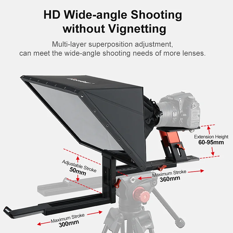 Desview TP170 Universal Teleprompter Supports Up To 17 Inches Tablet and Monitor HD Display with Portable Case