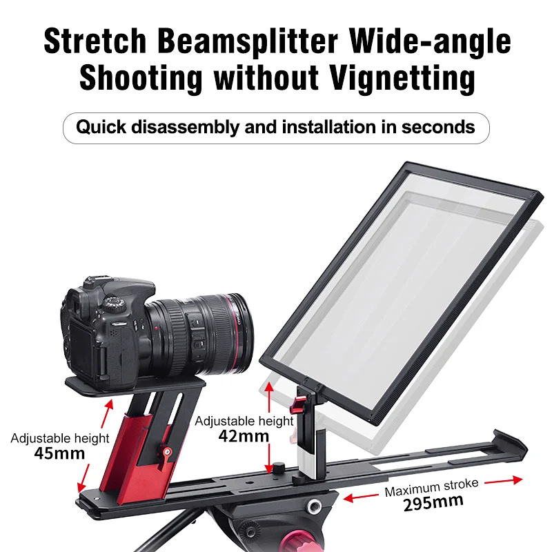 Desview large tablet teleprompter TP150 HD reflection DSLR recording with portable case remote controller and exclusive APP