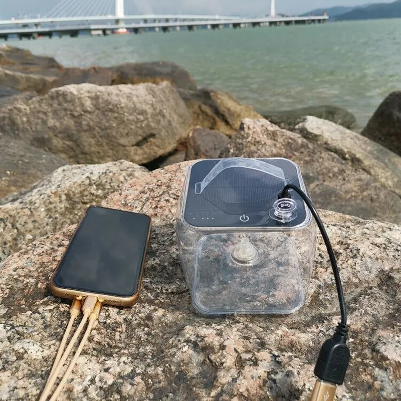 Ztarx New Stylish Lamp LED Inflatable outdoor solar camping light Waterproof USB Charging Solar Light