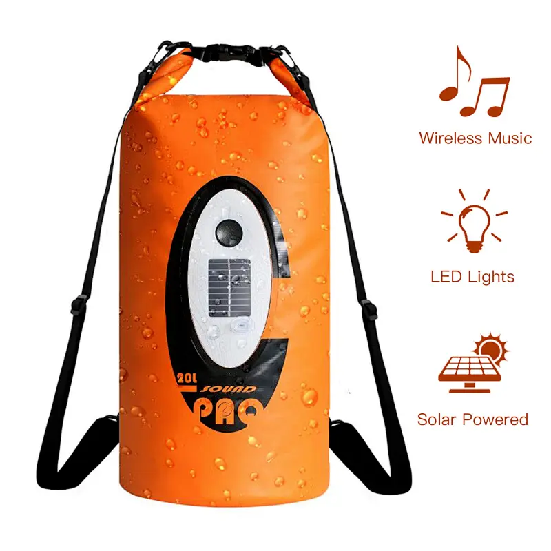 speaker dry bag, light dry bag, waterproof dry bag, packbag, party bag, outdoor bag, multifunctional dry bag, solar dry bag, power bank dry bag.