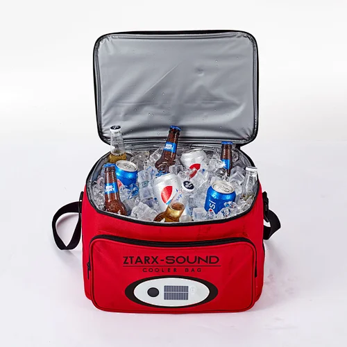 Ztarx Hot Selling Cooler bag with Speaker Waterproof Solar USB Powered Cooler Bags Speaker For Picnic Camping