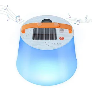 Solar music camping lantern and light