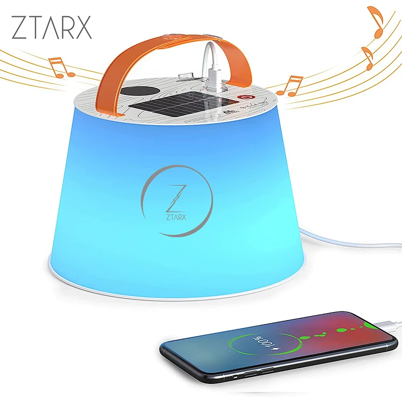ZTARX factory patent Inflatable Solar Camping Lantern bluetooth solar Speaker