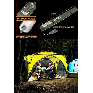 Solar camping light, inflatable LED tube light, Solar inflatable LED tube lantern, Outdoor light, party light, inflatable tent light, USB light