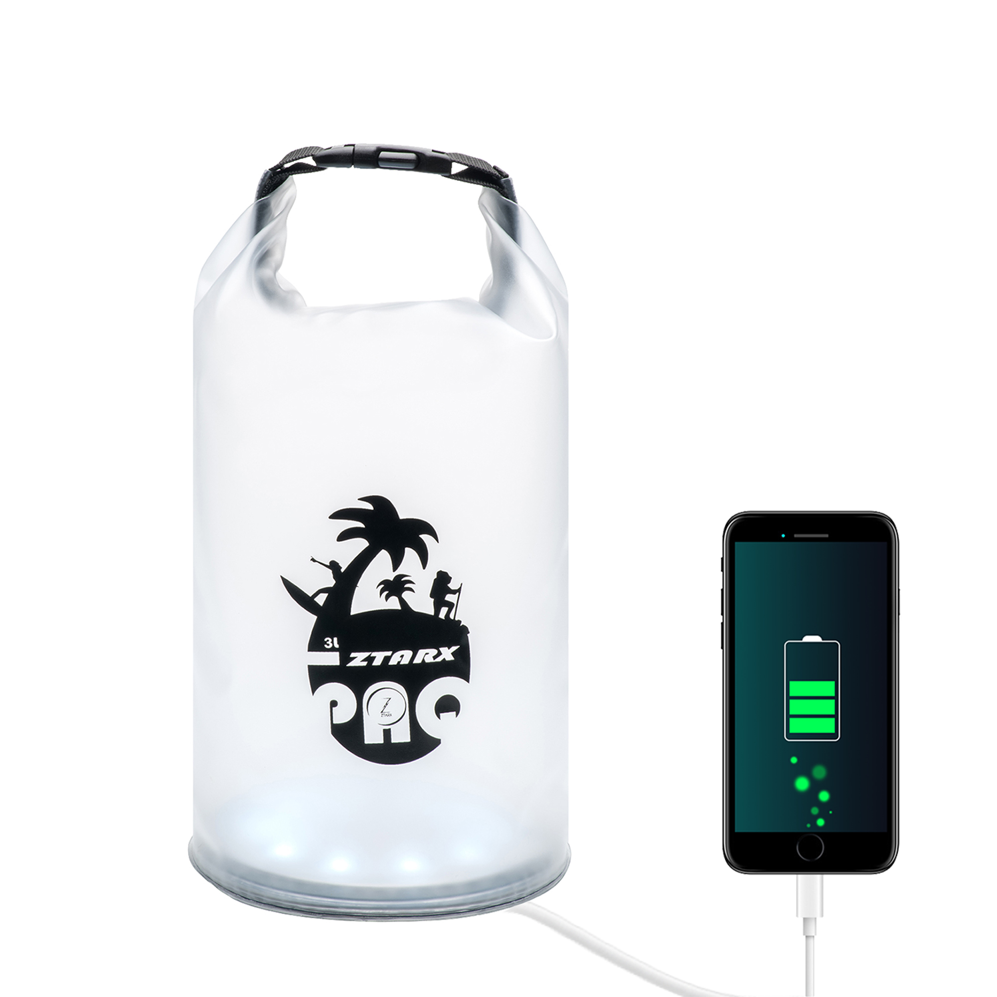 3L LED hand bag, LED dry bag, 3L LED dry bag, camping light bag, camping lantern, camping light, outdoor light, tent light