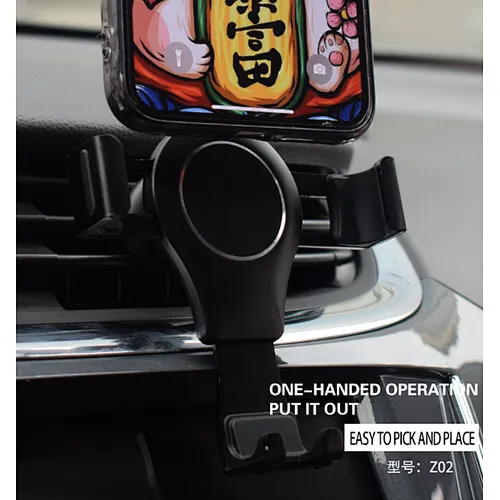 One-hand operation put it in and out car gravity holder