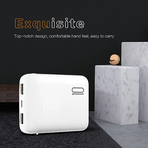 10000mAh Comfortable hand feel design power bank easy to carry