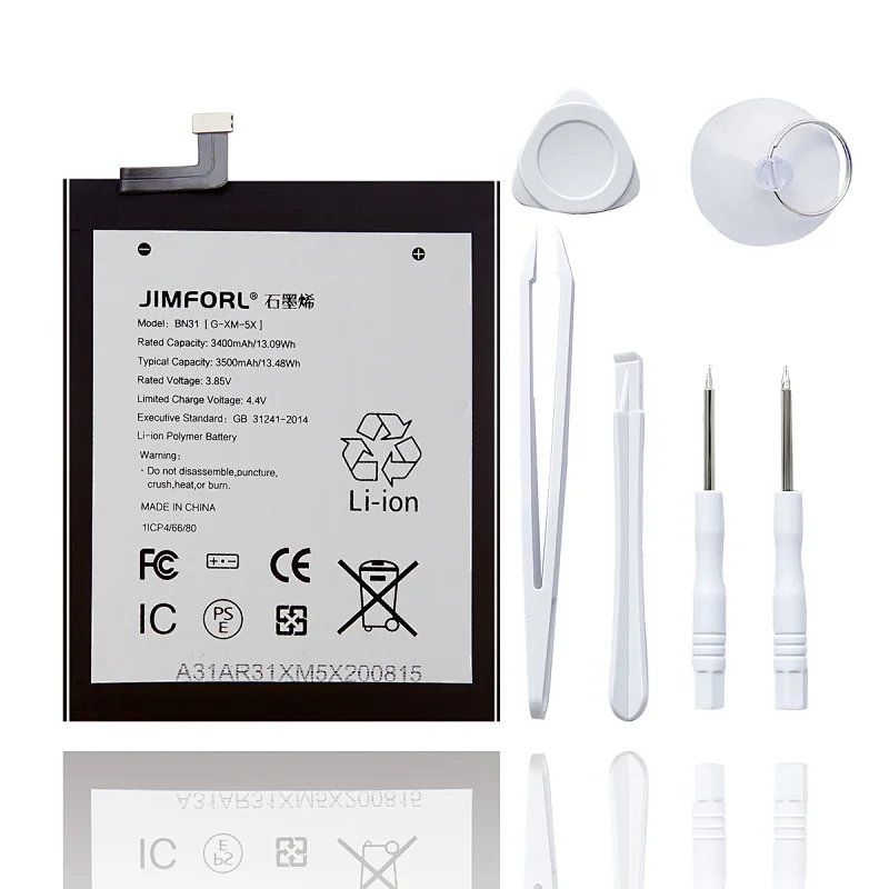 Graphene XIAOMI 5X replacement battery long lasting and high capacity with ceramic membrane