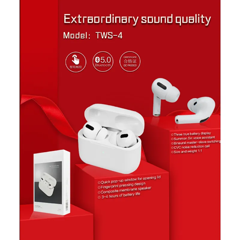 TWS 4 1:1 size and weight earphone wirless