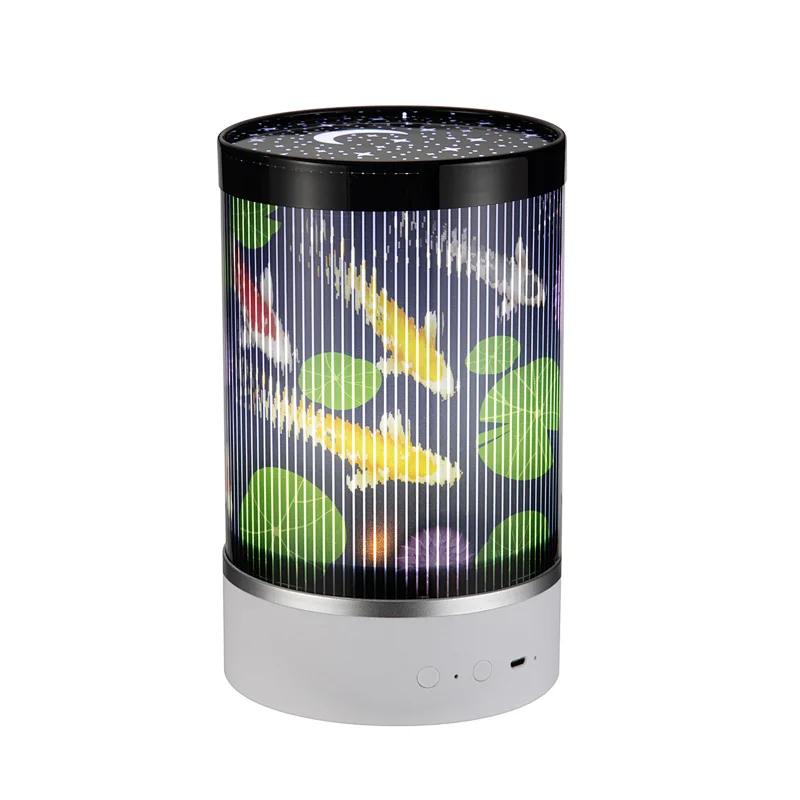 Animated Night Light Rechargeable Rotating Starry LED Desk Lamp with Remote Control Portable Hanging String Multi-Color