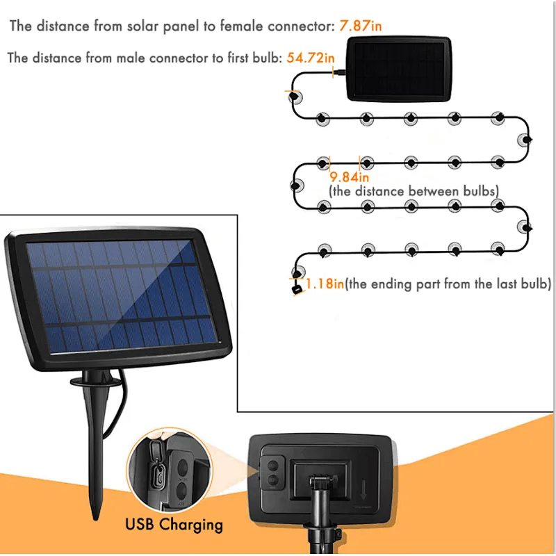 Sunbonar 25 leds  G40 lights garden village house lighting   amazon best seller Solar outdoor string light