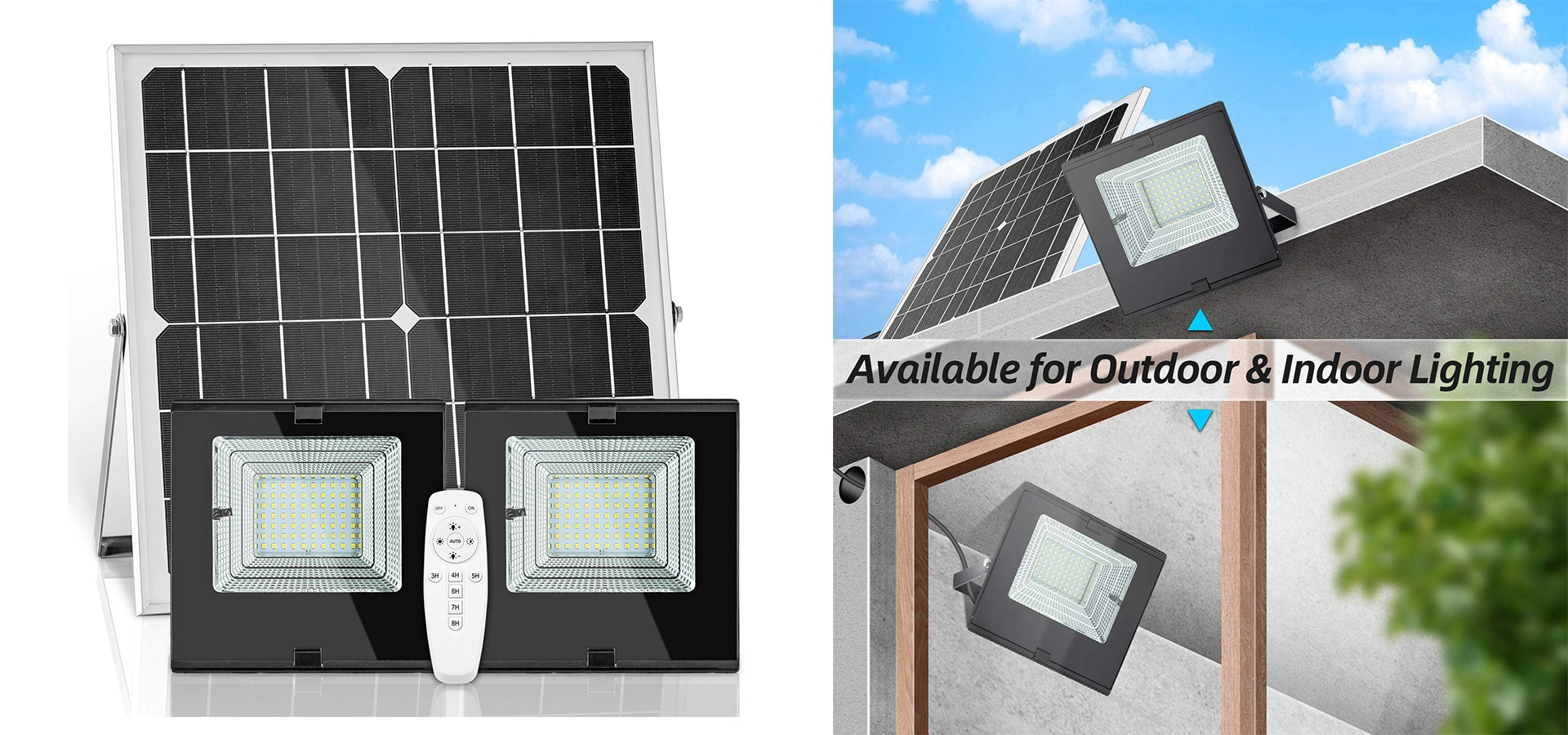 Sunbonar DG30W Solar flood light dual lamp available for Outdoor@Indoor Lighting