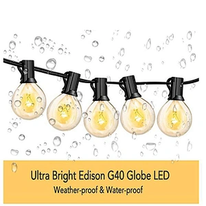 Sunbonar 25 leds  G40 lights  EDISON GLOBE LED outdoor and indoor Solar string light for the holiday xmas lighting