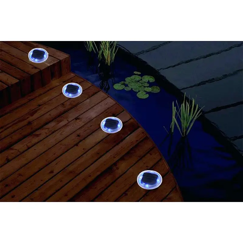 garden light night landscape buried 4 pcs leds IP68 waterproof outdoor use solar ground light