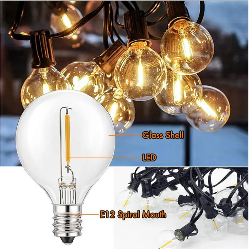 Sunbonar 25 leds G40 lights garden village house lighting amazon best seller Solar outdoor string light
