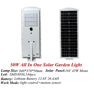 Sunbonar  remote control  5W 20W 40W 50W All in one solar outdoor  garden light garden yard led pathway light