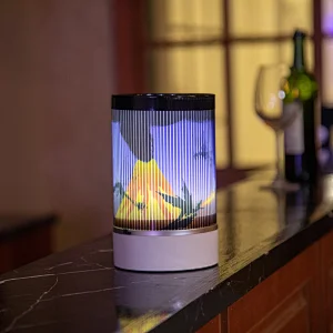 Animated Night Light Rechargeable Rotating Starry LED Desk Lamp with Remote Control Portable Hanging String Multi-Color