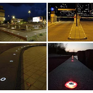 Sunbonar Band Pretty Round PC  IP68 Waterproof LED led solar  road studs for the pathway garage deck garden lighting