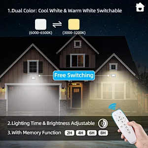 Solar Flood Lights Outdoor SunBonar Waterproof IP67 60LED Dusk to Dawn Solar Lights Outdoor Smart Remote Control Solar Powered Flood Light Solar Security Light for Yard Shed Pool Sign Barn Roof Garage