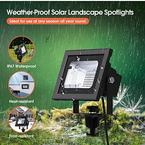 UPONUN Solar Flood Lights Outdoor 7 Singe Colors & RGB Color Changing with Remote Control IP67 Waterproof Solar Powered Landscape Lights for Backyard Lawn Tree Patio Garden 