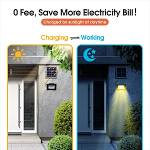 Solar Flood Light Solar Spotlights Outdoor 7 Singe Colors & Color Changing RGB with Remote Control 60LED IP67 Waterproof Solar Powered Landscape Spot Lights for Garden, Lawn, Patio, Tree, Yard