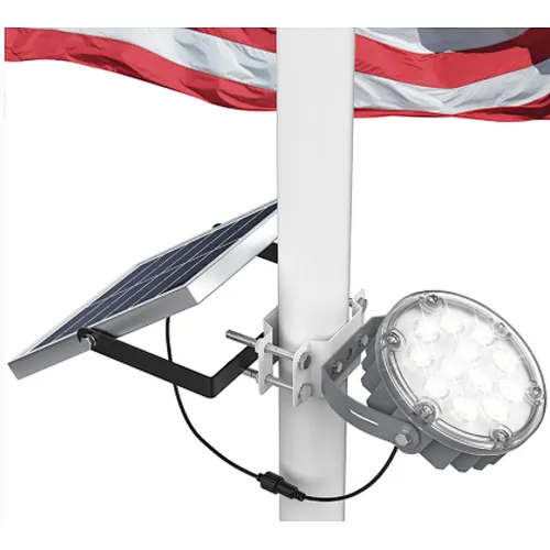 Solar Flag Pole Light Outdoor Dusk to Dawn Waterproof Batteries Replaceable Fits 0.6”-3” Flagpole Solar Powered Led Light White 6000K
