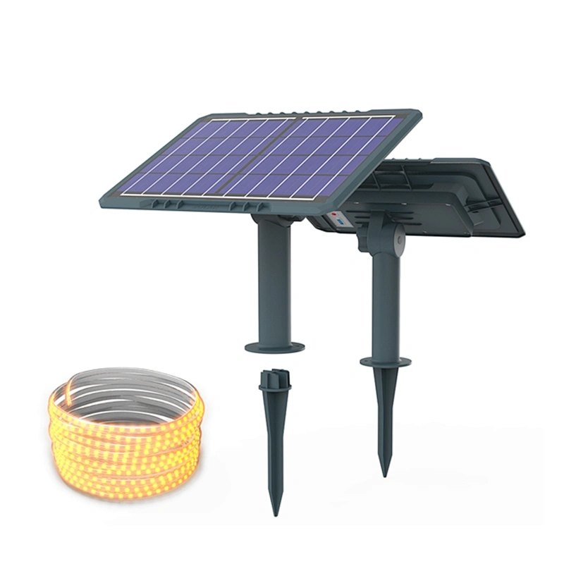 Sunbonar Solar LED Strip Lamp IP65 Waterproof Flexible Neon Lamp, Used for Outdoor Stairs Balcony Fence Courtyard Decoration (Warm Light and MIX light)