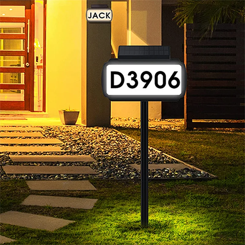 Solar House Numbers Address Sign, Tricolor & Brighter Address Plaque for Outside, 2 Installation Modes(Wall/Grassland) with Memory Function, Waterproof LED Lighted Signs for Yard Home Street