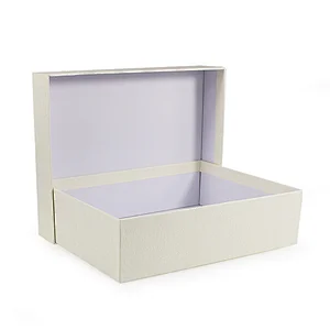 White cardboard custom logo silver stamping apparel clothing boxes