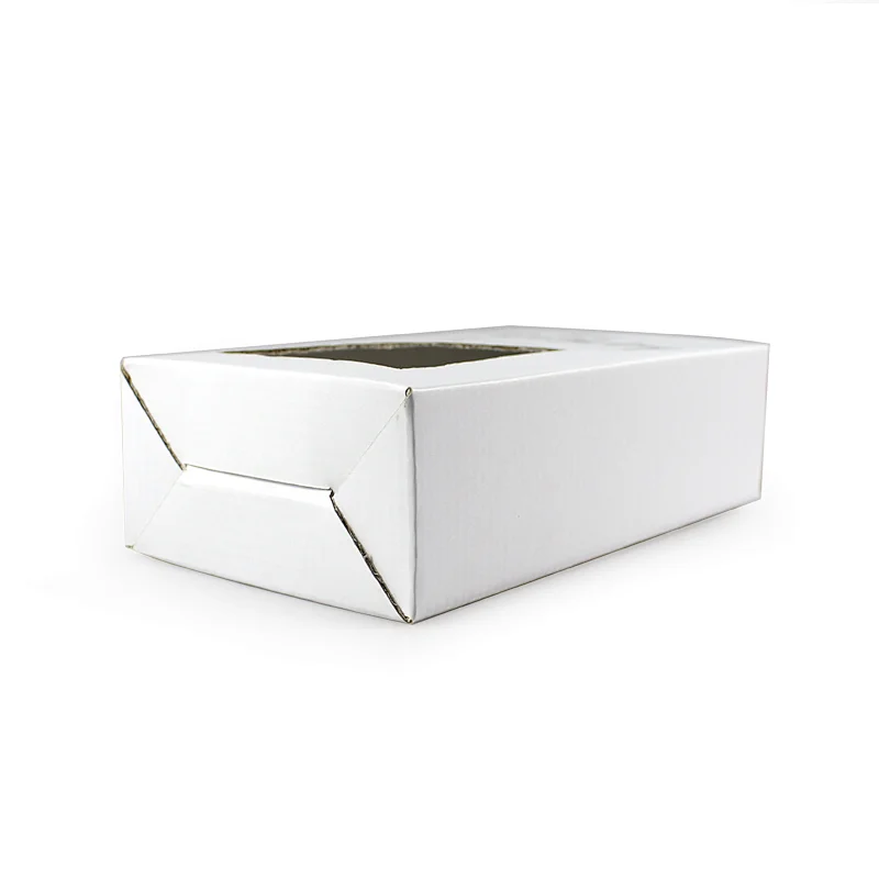 corrugated paper package box for liquid bottle wine package with window and silver foil