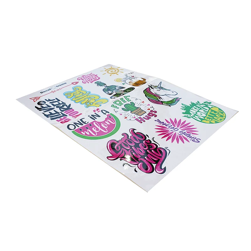 Individual Sheet Sticker Custom Adhesive Die Cut Logo Stickers, Printing Kiss Cut Custom Vinyl Sticker Sheet