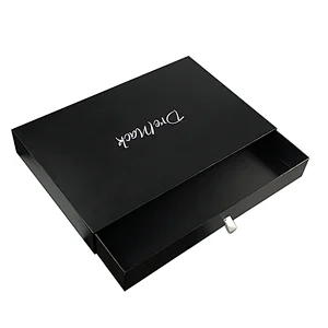 Custom big size Sliding Drawer Packaging Black Custom Paper Gift Box With Logo