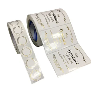 Custom gold stamping Printed Cosmetic Bottle Adhesive Label