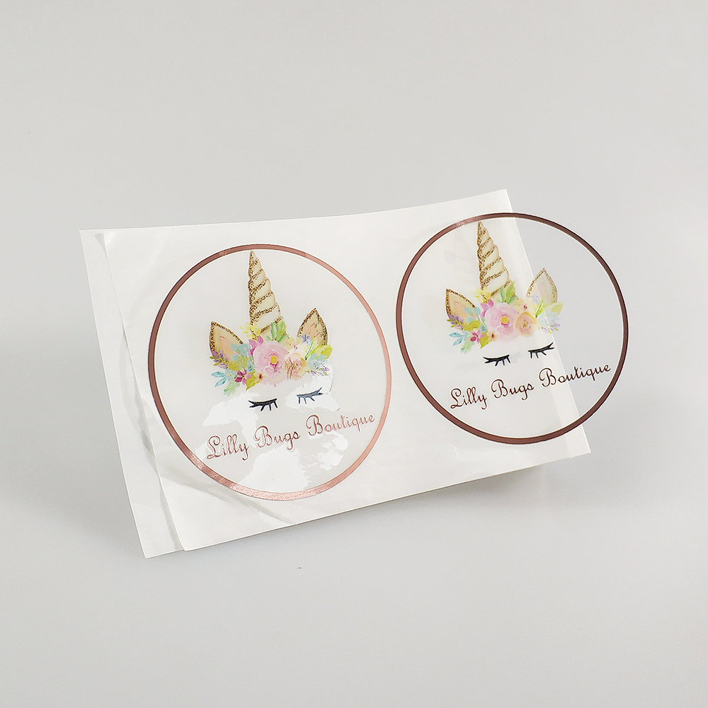 custom logo sticker pvc paper foil gold labels stickers