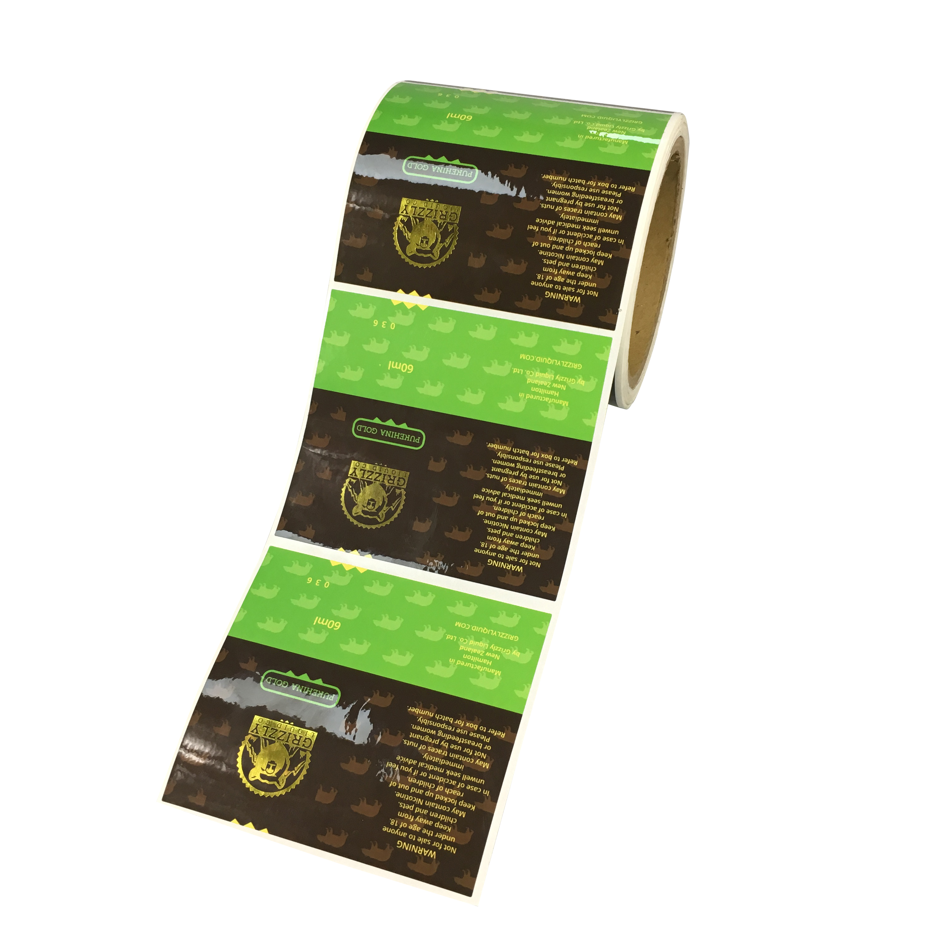 liquid bottle package label