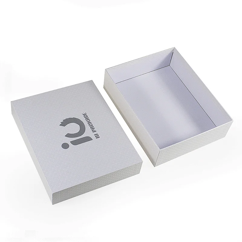 embossing paper box lid and base style for apparel cloth package