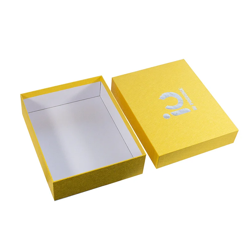 Custom silver stamping logo special paper gift lid and base box