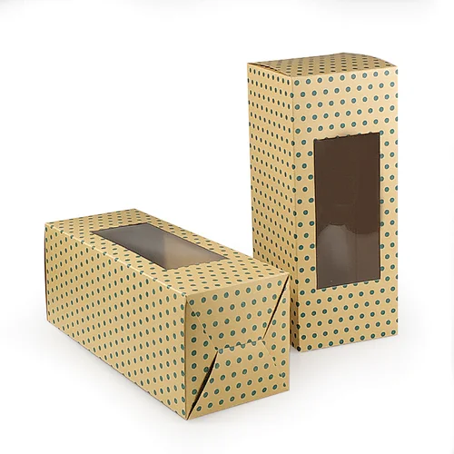 Kraft Paper Box With Snack Tuck And PVC Window
