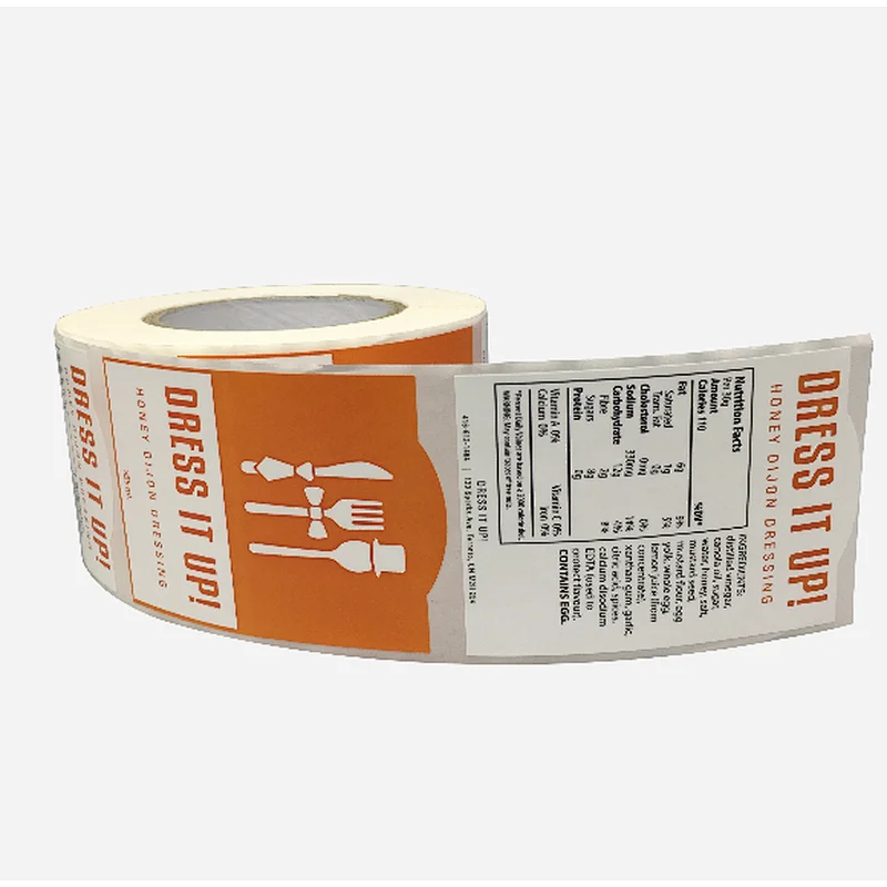 Custom high quality adhesive frozen die cut canned food label