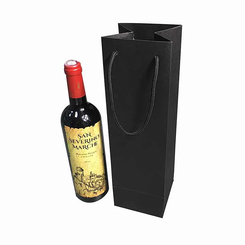 Wholesale Premium Red And Black Kraft Paper Whiskey Retail Bags Wine Spirits Gift Bag