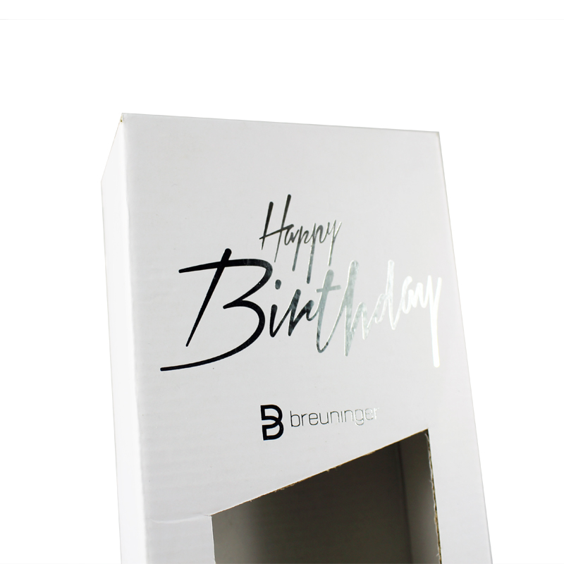 silver corrugated paper box