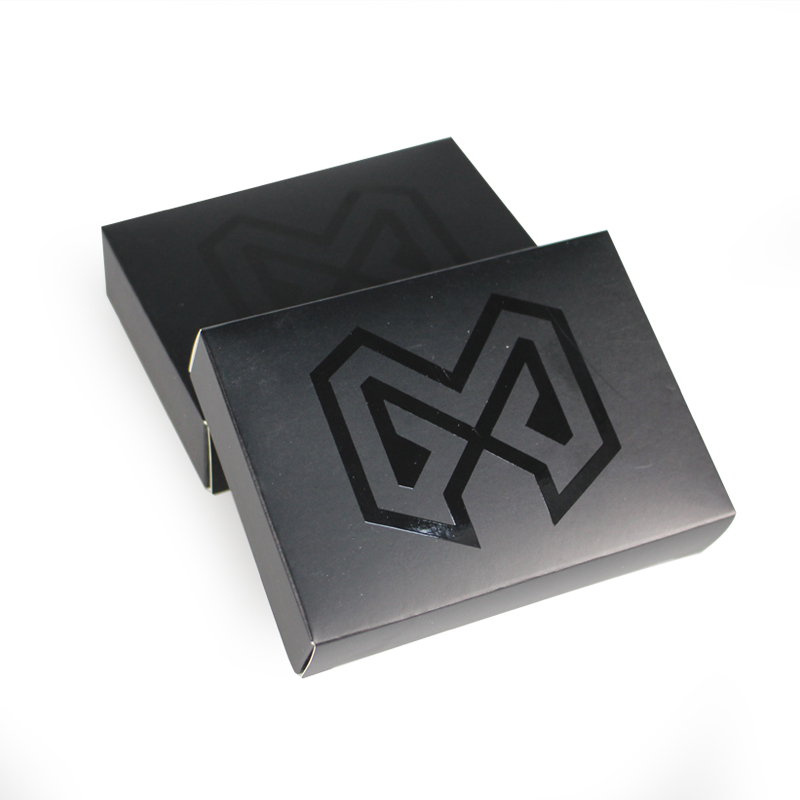 spot UV on black folding carton