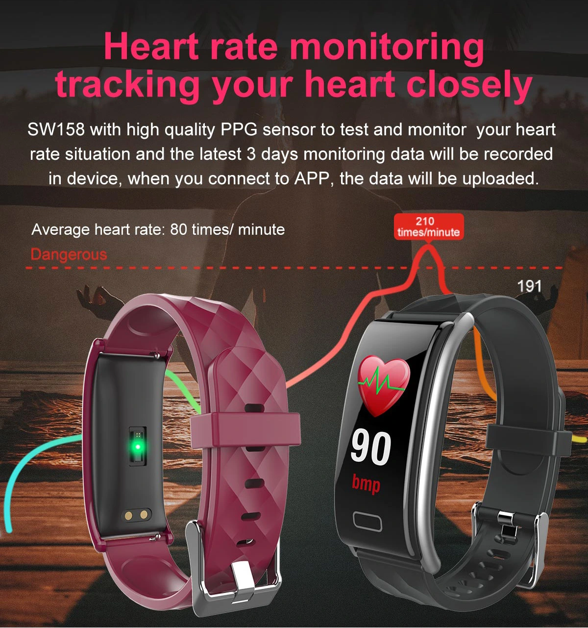 Waterproof Bluetooth Fitness Tracker for sale